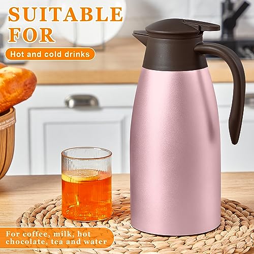 2 Pcs Thermal Coffee Carafe Insulated Stainless Steel Coffee Carafe for Hot Liquid Vacuum Thermal Pot Creamer Pitcher Dispenser with Brushes Keeping Hot Water Milk (2 Count)