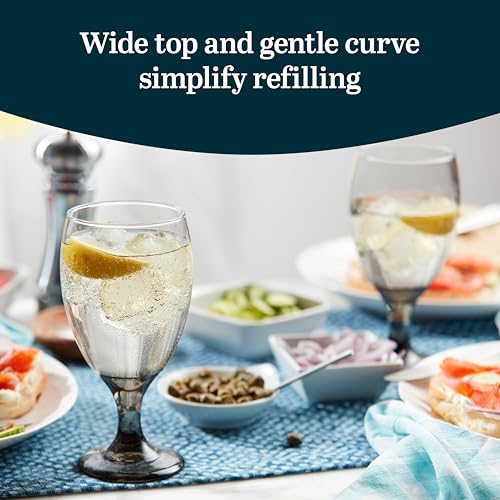 Classic Smoke Goblet Beverage Glasses (6 Count)