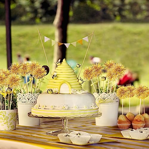 80 Pcs Firework Cupcake Topper Gold Graduation Cake Decorations Foil Frill Toothpicks for Party Decoration (80 Count)