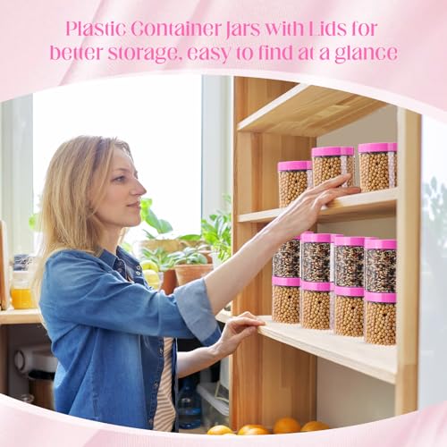 4 Pcs Plastic Jars Wide Mouth with Lids (4 Count)
