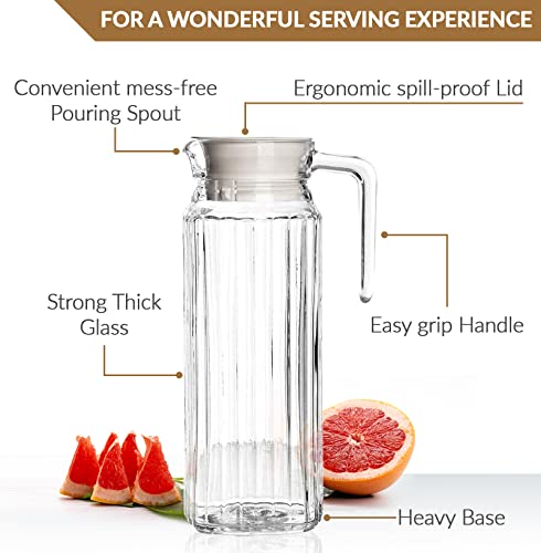 Glass Pitcher with Lid (2 Count)