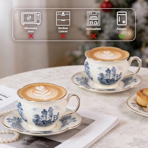 Tea Cups and Saucers Set of 2 (2 Count)