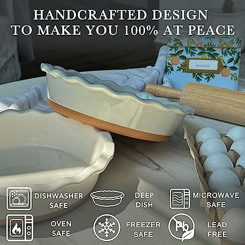 Mora Deep Fluted Ceramic Pie Dish for Apple Pie