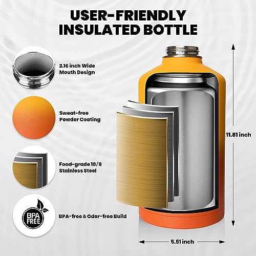 One Gallon Water Bottle Insulated 128 oz
