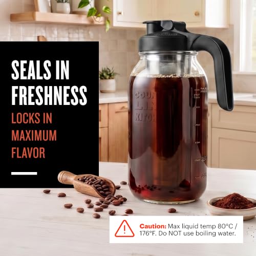 64oz Cold Brew Coffee Maker with Leak Proof Lid