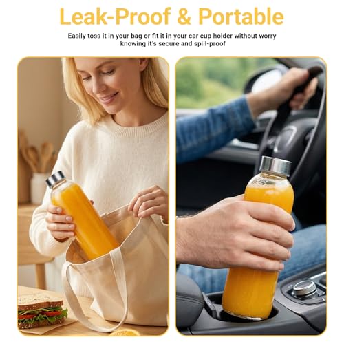 24 oz Glass Water Bottles with Lids
