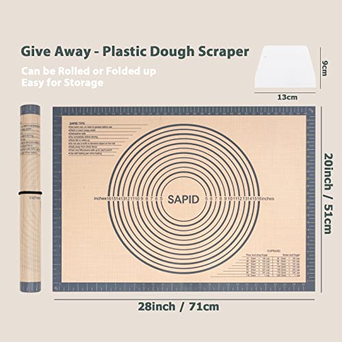 Thick Silicone Pastry Mat Baking Dough Rolling Extra Large 20" x 28"