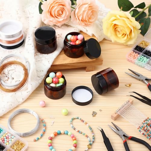 4 Pcs Plastic Jars Wide Mouth with Lids