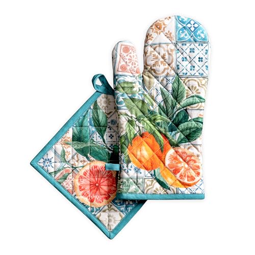 100% Cotton Oven Mitt & Pot Holder Set (2 Count)