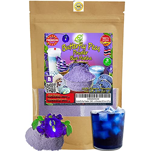 Blue Matcha Butterfly Pea Powder 8 Oz (8 Ounce)