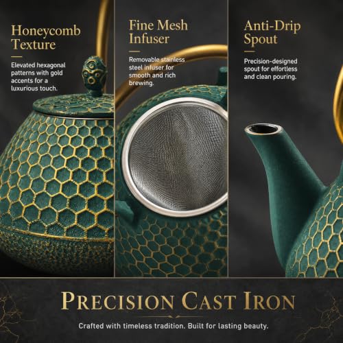 54oz Cast Iron Tea Kettle for Stovetop