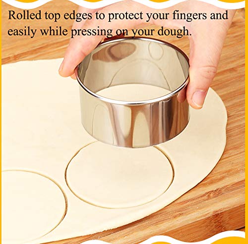 7 Pieces Stainless Steel Cookie Cutter Set Biscuit Plain Edge Round Cutters Sizes Shape Molds Ranging from 2