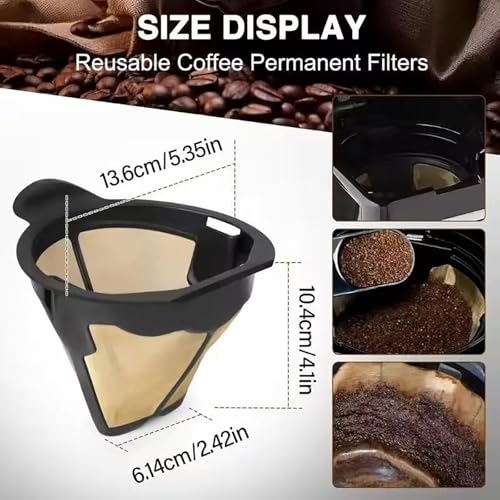 Replacement Parts Cone Reusable Coffee Permanent Filters Compatible with Ninja CM300
