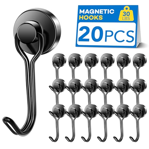 Magnetic Hooks Magnet Hook for Cruise Cabins Fridge 30LBS 20Pack (20 Count)