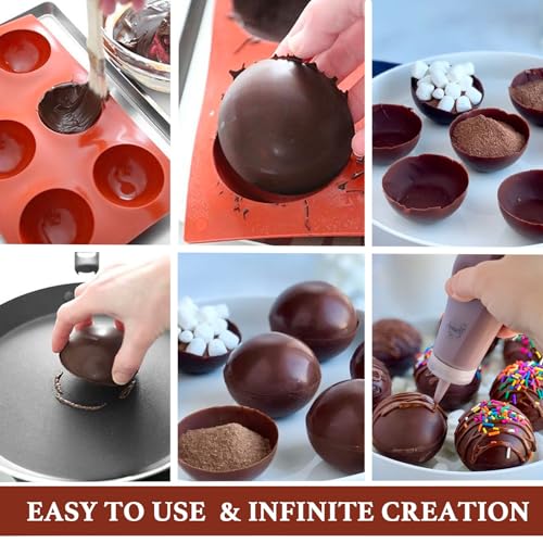 Hot Chocolate Cocoa Bomb Molds Hemisphere Silicone 2 Inch 4 Pack
