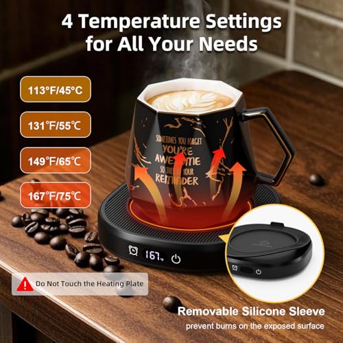 Coffee Mug Warmer Set Smart Heated Electric Tea Coffee Cup Warmer for Desk