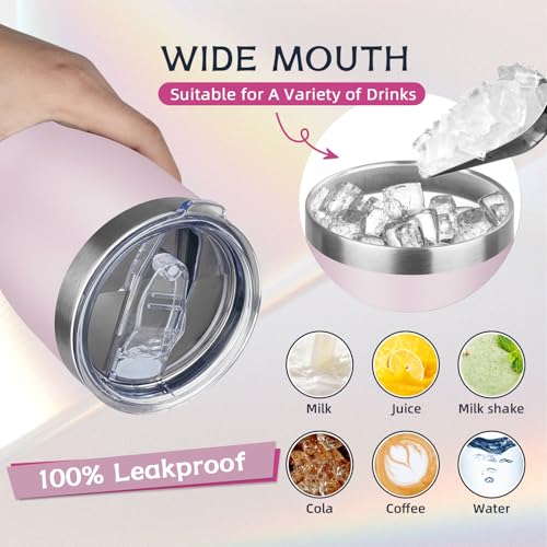 20oz Insulated Tumbler with Lid Straw Travel Coffee Mug