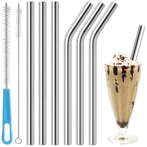 Metal Smoothie Straws 0.4'' Extra Wide Stainless Steel Reusable