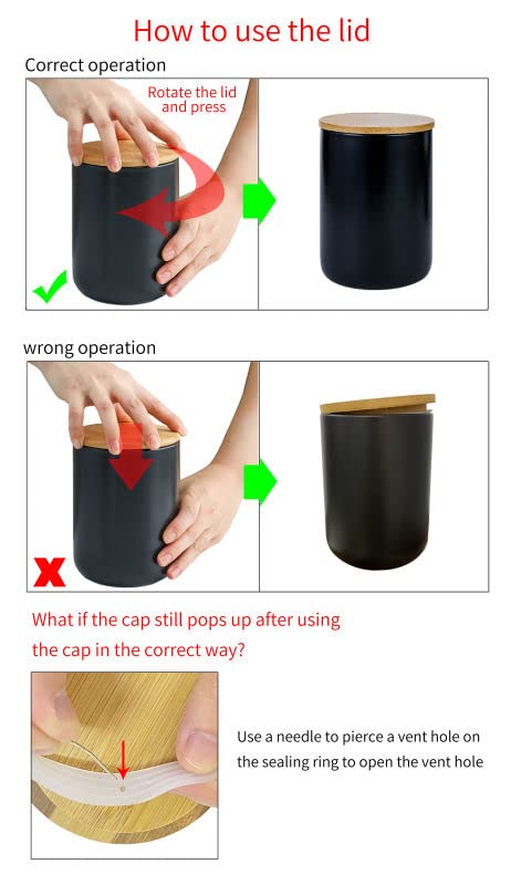 Ceramic Food Storage Jar with Airtight Bamboo Lid
