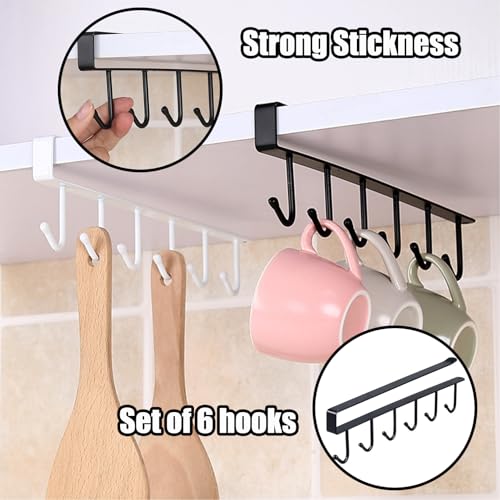 6PCS Mug Hooks Under Cabinet (6 Count)
