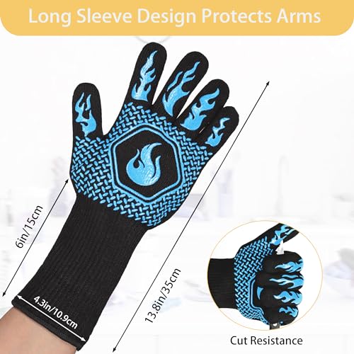 BBQ Gloves 1472F Heat Resistant Non (2 Count)
