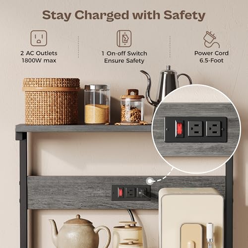 Kitchen Bakers Rack with Power Outlet