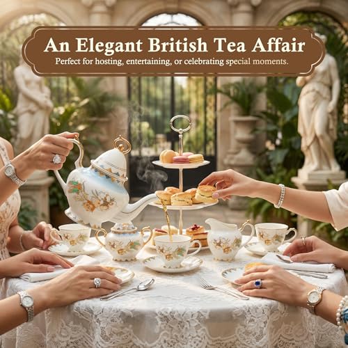 22 Piece Bone China Tea and Coffee Set