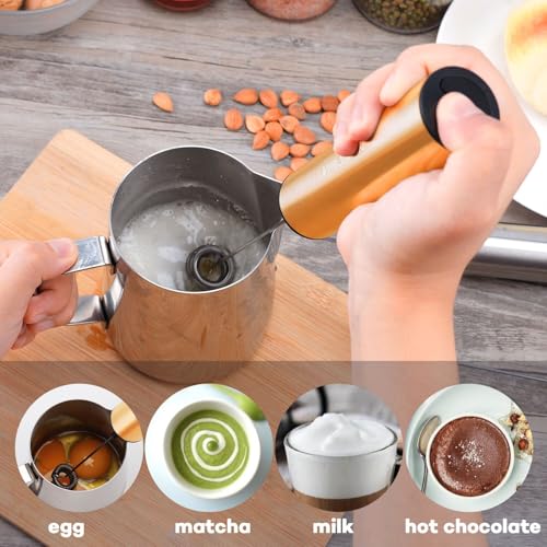 Rechargeable Milk Frother Handheld Electric Frother Wand Milk Foamer Drink Mixer for Coffee