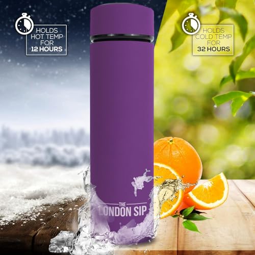 Multi Purpose Travel Mug and Tumbler Fruit Infused Flask Hot and Cold Double Wall Stainless Steel Thermos with Extra