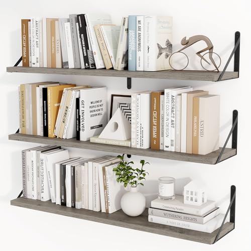 Floating Book Shelves for Wall (3 Count)