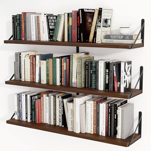 Floating Book Shelves for Wall (3 Count)