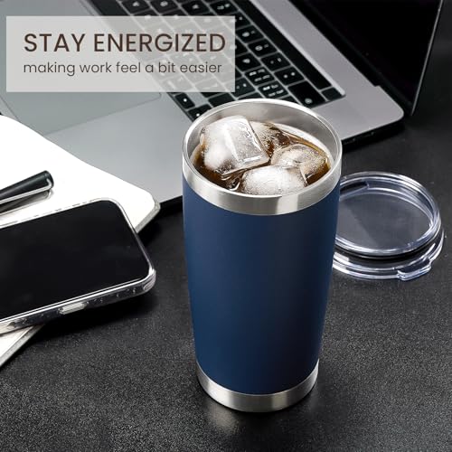 20oz Tumbler 8 Pack Double Wall Vacuum Insulated Travel Mug Bulk (8 Count)