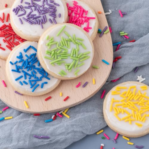 Sprinkles 6 Cell Edible Sprinkle Mix Jimmies Perfect for Cake Decorations Baking Ice Cream Cookies Cupcake Topper (6.45 Ounce)