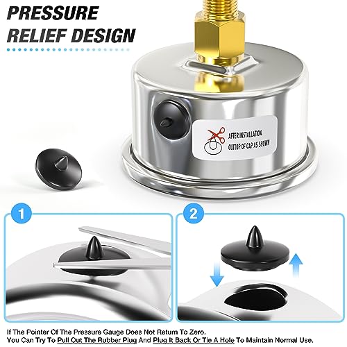 0~200Psi Dry Pressure Gauge Stainless Steel 1