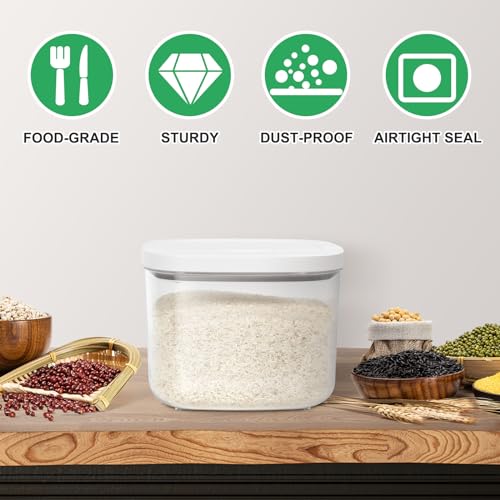 Large Airtight Food Container 5.28 Qt with Pop Up Lid & Measuring Cup