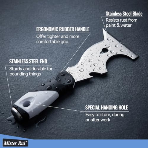 10-in-1 Putty Knife, MultiUse Paint Scraper Tool, Hammer End