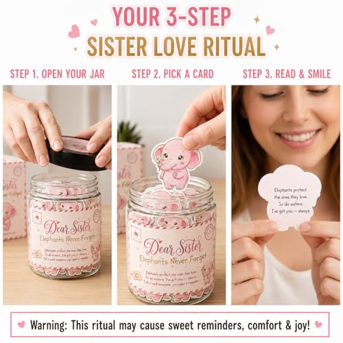 Positive Elephant Jar for Sister