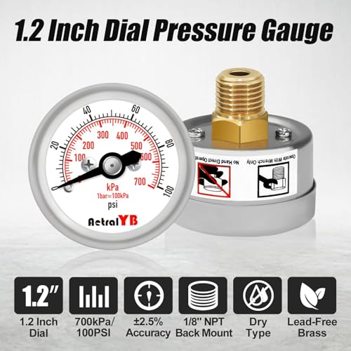 100Psi 700Kpa Mini Pressure Gauge
