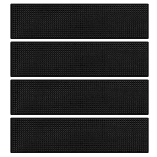 4 Pcs Bar Mat 24 X 6 Inch Black (4 Count)