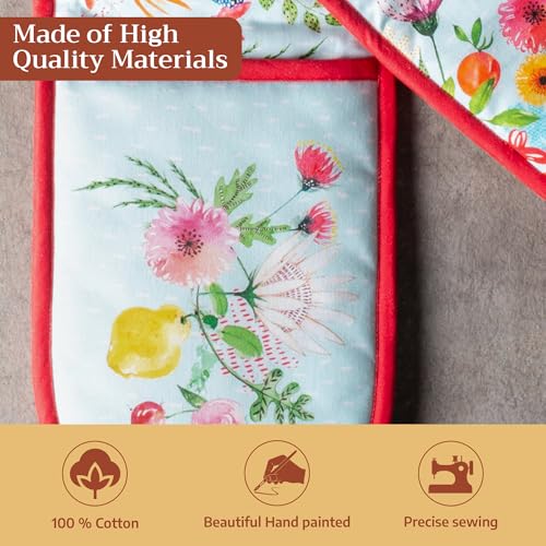 Double Oven Mitts 100% Cotton Double Oven Glove