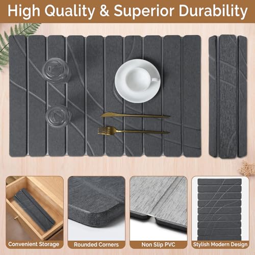 Large Stone Dish Drying Mat for Kitchen Counter (2 Count)