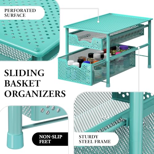 Stackable 2 Tier Sliding Basket Drawer