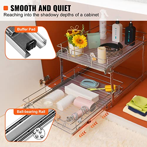 2 Tier 20"Wx21.2"Dx15.2"HPull Out Cabinet Organizer