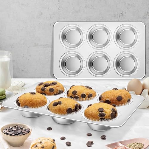 1 Pack Stainless Steel Muffin Pan (2.5 Count)