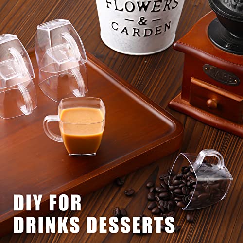 100 Pcs 2oz Disposable Espresso Cups Hard Plastic