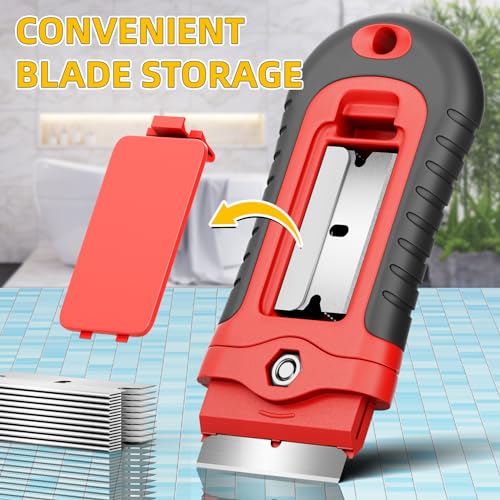 1 Pack Razor Blade Scraper with 15 Extra Blades
