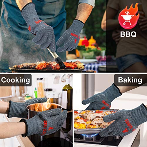 BBQ Gloves Oven Gloves 1472℉ Extreme Heat Resistant (2 Count)