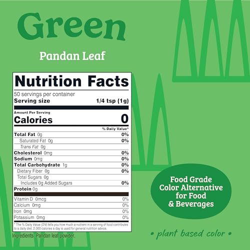 Green Plant Based Food Coloring From Pandan Leaf Powder