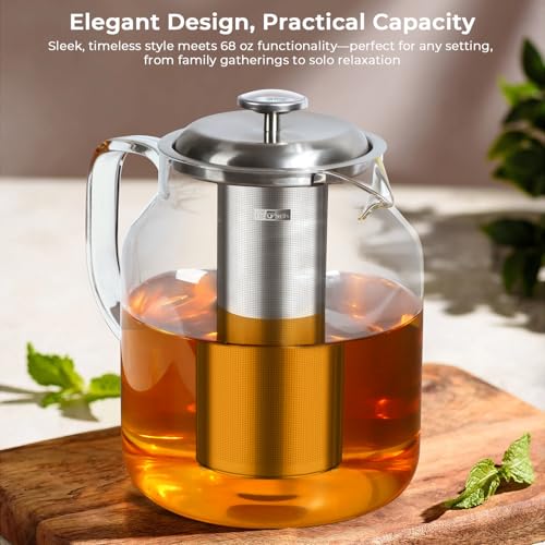 68oz Glass Teapot with Thermometer (68 Count)