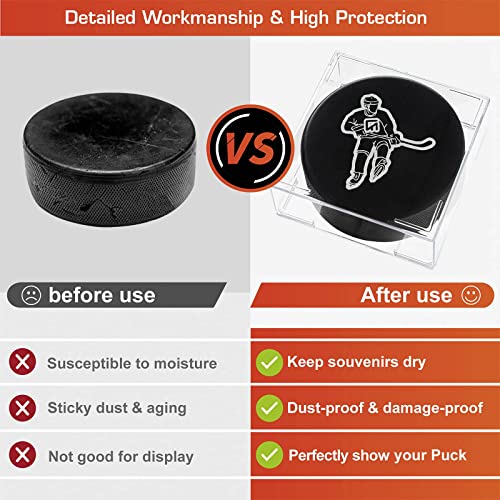 Cube Square Hockey Puck Display Cases (6 Count)
